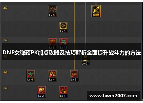 DNF女弹药PK加点攻略及技巧解析全面提升战斗力的方法